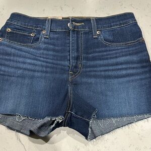 Levi's Dark Blue Jean high rise Shorts